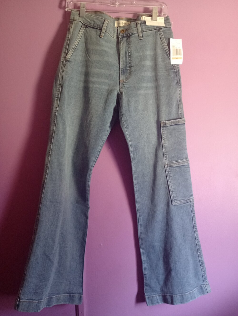 Women’s Light Wash Cargo Jeans Jessica Simpson - Light Blue